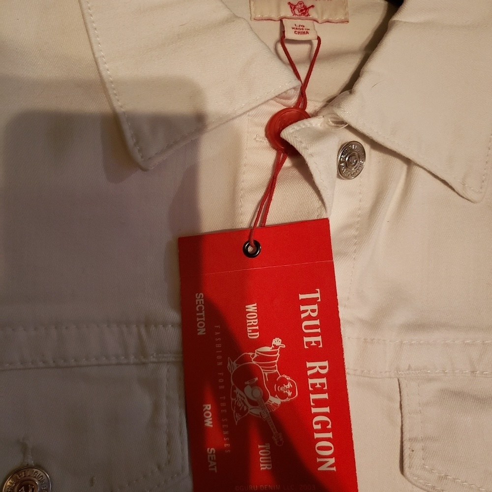 NWT white True Religion denim jacket